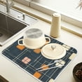thumbnail image 2 of Yayeee Dish Drying Mat for Kitchen Counter 16" x 18" Microfiber Super Absorbent Coffee Decorative Pad, Orange Checkered Pattern, 2 of 9