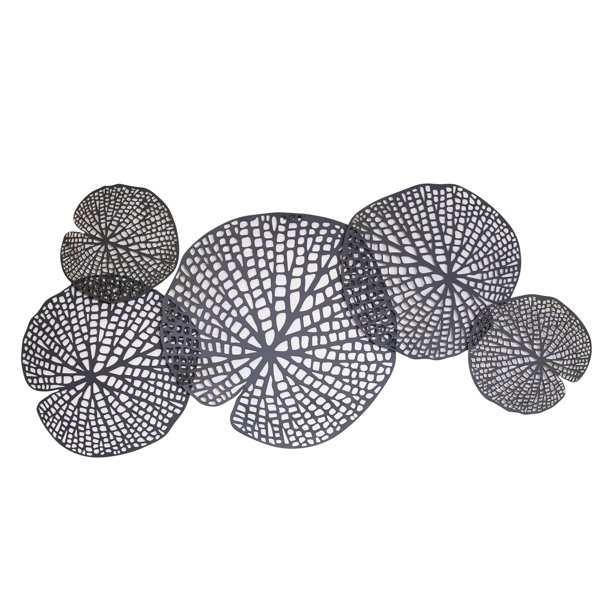 Sagebrook Home Black Metal Lotus Leaf Wall Decor 11709