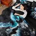 thumbnail image 4 of Castle Fairy Safari Wolves Bedding Comforter Set,Moutain Starry Sky King Bedding Sets, 4 of 8