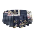 thumbnail image 5 of Pioneer Flower Floral Print Pattern Round Tablecloth 60"x60",Wrinkle Wipeable Table Cloth for Kitchen Dining Room Picnic Patio Party, 5 of 6