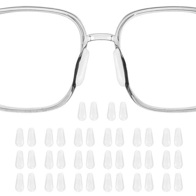 Uxcell 20 pares de almohadillas para gafas, agarres de nariz de vidrio de 1.0 mm, forma de lágrima, transparentes