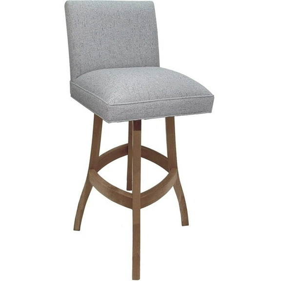 Extra Tall Solid Wood Bar Stool Sommerville 34" - Hemsath Slate Fabric - Cashew