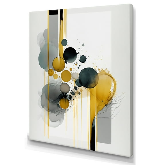 Designart Abstract Transitional Shapes Black III Canvas Wall Art