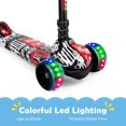 thumbnail image 6 of SISIGAD Kids Scooter Mini Aluminum 3 Wheels LED Light Up Folding Kick Scooters Graffiti White, 6 of 10