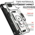 thumbnail image 6 of for iPhone 16e Rugged Phone Case with Sliding Camera Cover, Kickstand TPU Bumper Drop Proof Durable Military Grade Protective Case Cover for iPhone 16e, Silver, 6 of 10
