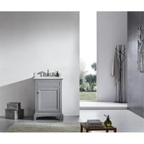 Elite Stamford 24 Inch Gray Solid Wood Bathroom Vanity Set with Double OG White Carrera Marble Top & White Undermount Porcelain Sink