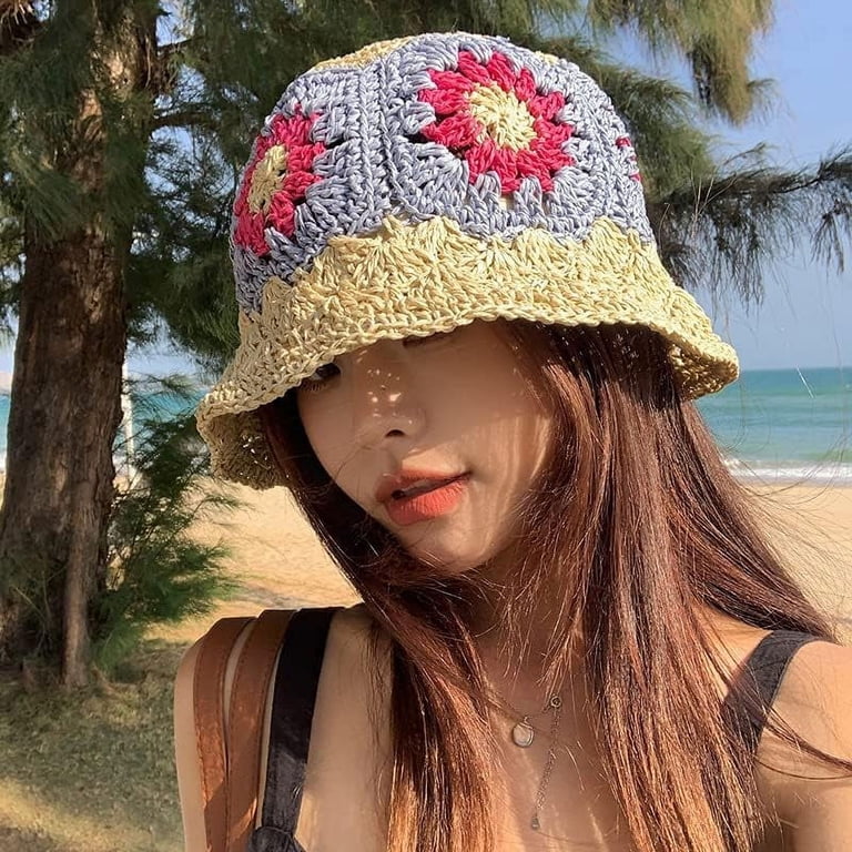 Floral Cottagecore straw hat wide brim Vintage @libertyfabrics floppy wide brim sun hat with powder  main image 4