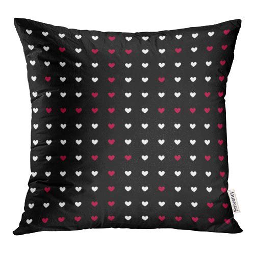BOSDECO Abstract Male Sport Eastern Trend Palette Red and White Little Hearts Pillow Case Pillow Cover 20x20 inch