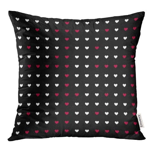 BOSDECO Abstract Male Sport Eastern Trend Palette Red and White Little Hearts Pillow Case Pillow Cover 20x20 inch