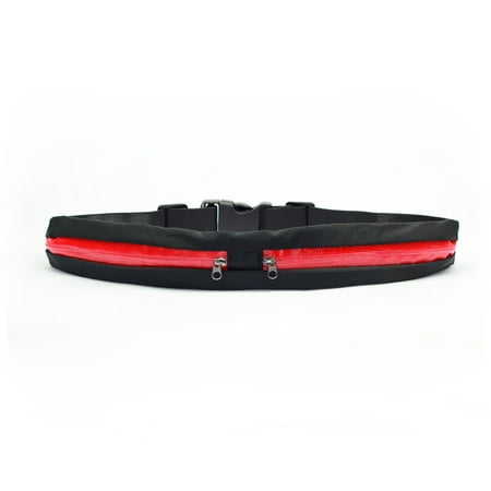 Yes4All Double Pocket Running Belt for Running, Hiking, Jogging
