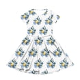 thumbnail image 3 of XADYUY Girls Beach Dress Casual A-Line Short Sleeve Girls Tshirt Dresses Floral Print Crew Neck Sundresses Swing Dresses with Pockets,12-13Years,Light Blue, 3 of 5