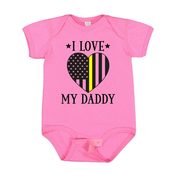 Inktastic Dispatcher Daddy Gold Line Emergency Boys or Girls Baby Bodysuit