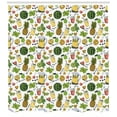 thumbnail image 3 of Tropical Shower Curtain, Summer Holiday Pattern with Fruits and Cocktails Refreshments Juice and Drinks, Fabric Bathroom Set with Hooks, 69W X 84L Inches Extra Long, Multicolor, by Ambesonne, 3 of 3