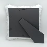 ZXT-parts 8x8 Picture Frame Flower Edge Frame. Resin Handmade Photo Frame. Glass Panel. European Style.White Background Silver Flower.