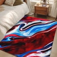 thumbnail image 4 of Rectangle Area Rugs 3 x 5 Ft, Red Blue Marble Non-Slip Residential Carpet, Modern Abstract Art Fluid Marble Indoor Crawling Mats Runner Rugs for Living Room/Dining Room/Bedroom, 4 of 8