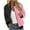 Pink, variant on Womens Winter Jacket Casual Loose Color Block Patchwork Jacket Long Sleeve Coat Trendy Zipper Coat Cardigan (Pink,XL)