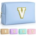 thumbnail image 1 of Bolsa de maquillaje TOPEAST Initial para mujer impermeable (azul cielo en V), 1 of 7