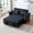Black, variant on Uoisaiko 3 in 1 Convertible Velvet Sofa Bed with Pull Out Coach Bed, Adjustable Backrest, Loveseat Futon Sofa with Pillows & Pockets for Bedroom, Living Room, Apartment