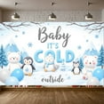 thumbnail image 5 of Winter Wonderland Baby It's Cold Polar Bear Penguin Banner for Baby Shower Nursery Decoration Winter Party, 5 of 9