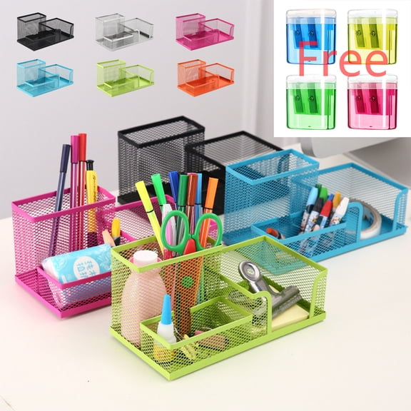 Sawvnm Pen Holder Mesh Pencil Holder Metal Pencil Holders Pen Organizer Black For Desk Office Pencil Holders on Clearance