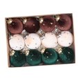 thumbnail image 2 of 12 piezas de adornos colgantes navideños, adornos decorativos colgantes de terciopelo Marrón Beige Verde, 2 of 9
