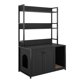 thumbnail image 4 of Mueble con 2 Estantes de Almacenamiento, Recipiente Oculto para Arena de Gato, Color Negro, 4 of 6