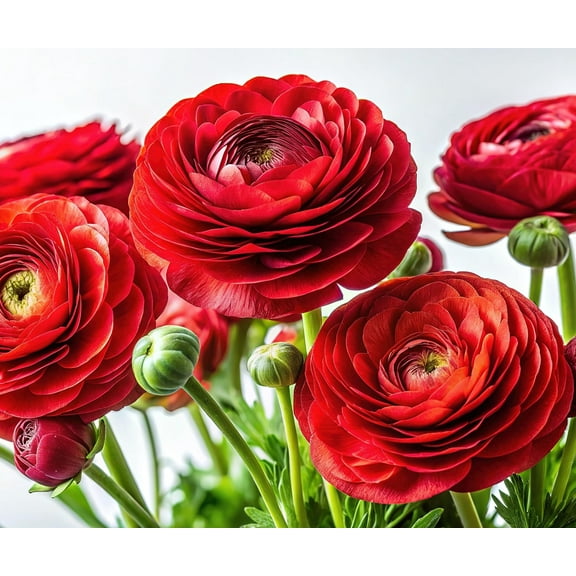 Ranunculus Flower Bulbs for Growing - Perennial Flowers with Extended Bloom Times - Ranunculus Corms for Planting (10 Red Corms)