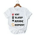 thumbnail image 6 of Eat Sleep Anime Repeat T-Shirt, Funny White Tee For Anime Lover, 6 of 6