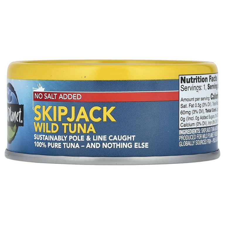 Wild Planet Canned Wild Skipjack Light Tuna, No Salt Added, No