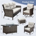 thumbnail image 6 of Brafab Patio Furniture Sets with Swivel Chairs and Fire Pit Table Outdoor Conversation Set for Garden, 6 of 8
