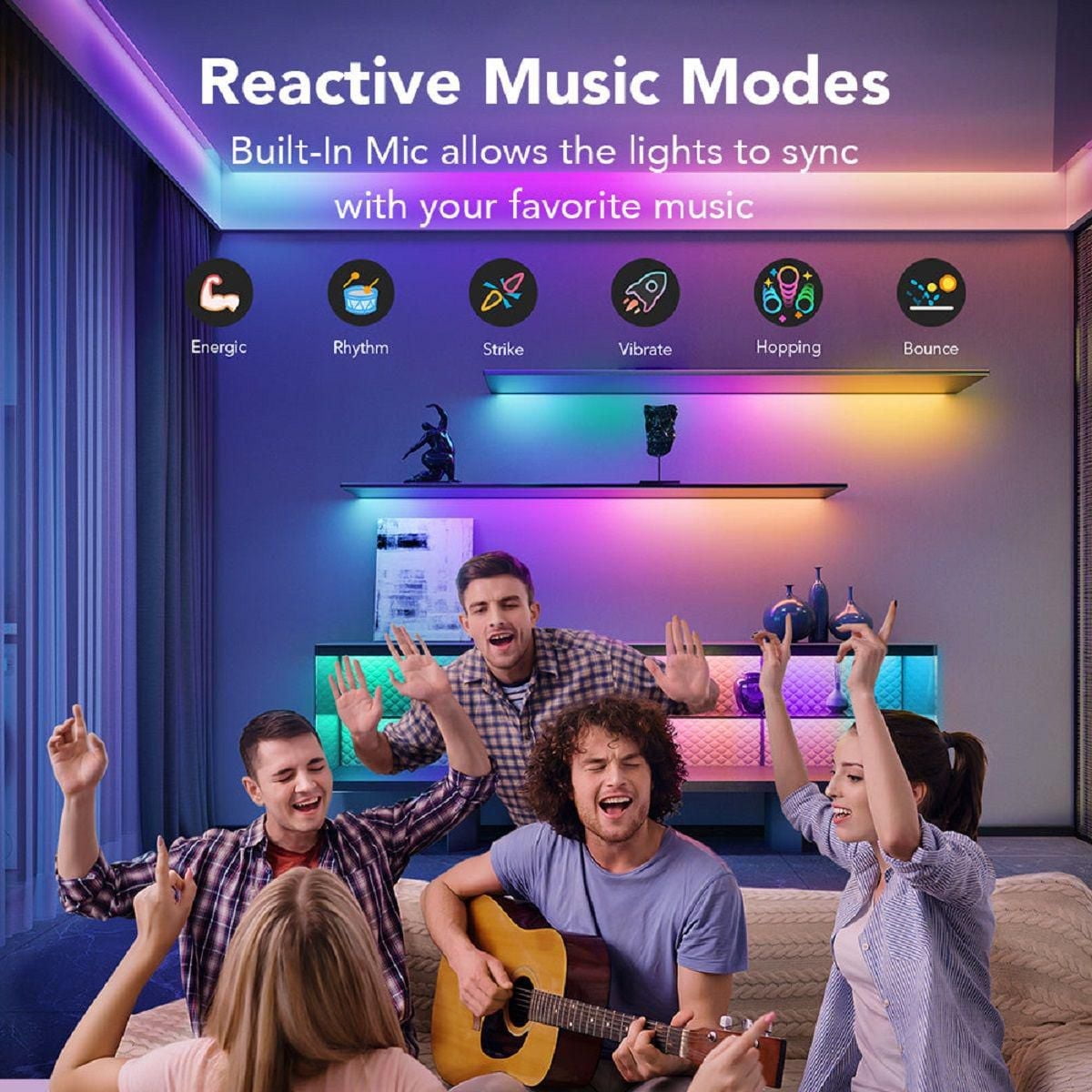 Bande lumineuse à DEL RGBIC Pro Wi-Fi de 24,6 pi par Govee, couleurs changeantes