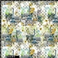 thumbnail image 2 of FREE SHIPPING!!! Conversational Paris Escapade Print 100% Cotton Quilting Fabric for DIY Projects by 105 YARDS - (White, Teal, Green, and Ocher) - PRINT FABRIC, 2 of 2