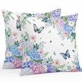 thumbnail image 2 of Throw Pillow Covers 26x26 Inch Set of 2, Spring Flowers Waterproof Outdoor Pillow Covers, Watercolor Floral Butterflies Botanical Decorative Cushion Pillowcases for Couch, Sofa, Bed, Garden, Patio, 2 of 9