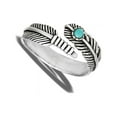 thumbnail image 4 of Simulated Turquoise Feather Spoon Ring .925 Sterling Silver Band Blue CZ Jewelry Female Size 7, 4 of 4