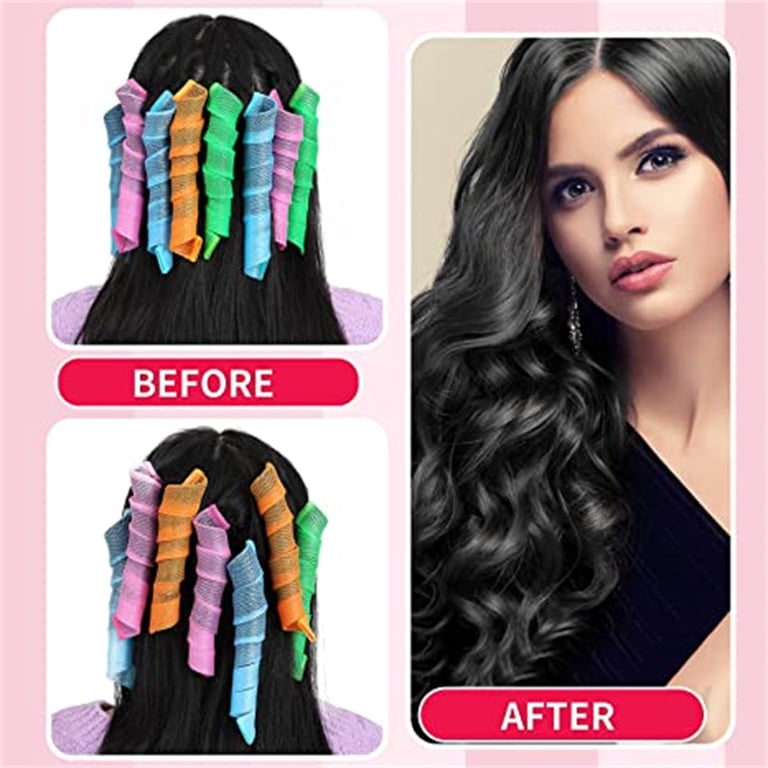 tamu 40 Pieces Heatless Spiral Hair Curlers, No Heat Styling Tools