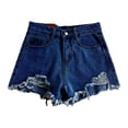 thumbnail image 2 of Jeans for Women Distressed Solid Denim Shorts High Waist Baggy Jeans Shorts for Women (BU2 M), 2 of 4