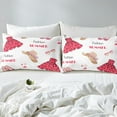 thumbnail image 4 of YST Draps d'Été Mode pour Femmes Filles Robes Roses Drap-Housse Taille Simple 2 Pcs Ensemble Plage Hawaii Literie Girly Mignon Cœur Imprimé Décor Housse de Lit Ultra Douce Microfibre Draps, Rouge Blanc, 4 of 6