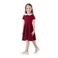 thumbnail image 4 of Gubotare Dresses for Girls Girls Dresses Short Sleeve Casual A-Line Party Dress (Red,3-4 Years), 4 of 5