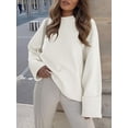 thumbnail image 2 of SMZ Women's Oversized Crewneck Long Sleeve Fuzzy Knit Casual Chunky Fall/Winter Pullover Sweaters, 2 of 8