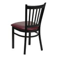 thumbnail image 6 of BizChair 2 Pack Black Vertical Back Metal Restaurant Chair - Burgundy Vinyl Seat, 6 of 9