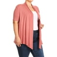 thumbnail image 3 of MOA Collection Women's Casual Open Front Short Sleeve Cardigan Made in USA, 3 of 4