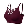 thumbnail image 3 of MixMatchy Women's Front Triple Crisscross Seamless Removable Pad Bralette, 3 of 4
