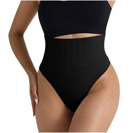 LNWUY Women S Solid Color Shapewear Tummy Control Underwear Seamless Shaping High Waisted Panties Slimming Panty Black M