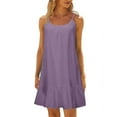 thumbnail image 1 of Robe de Plage pour Femme Couleur Unie Sans Manches Dos Nu Camisole Mini de Plage, 1 of 6