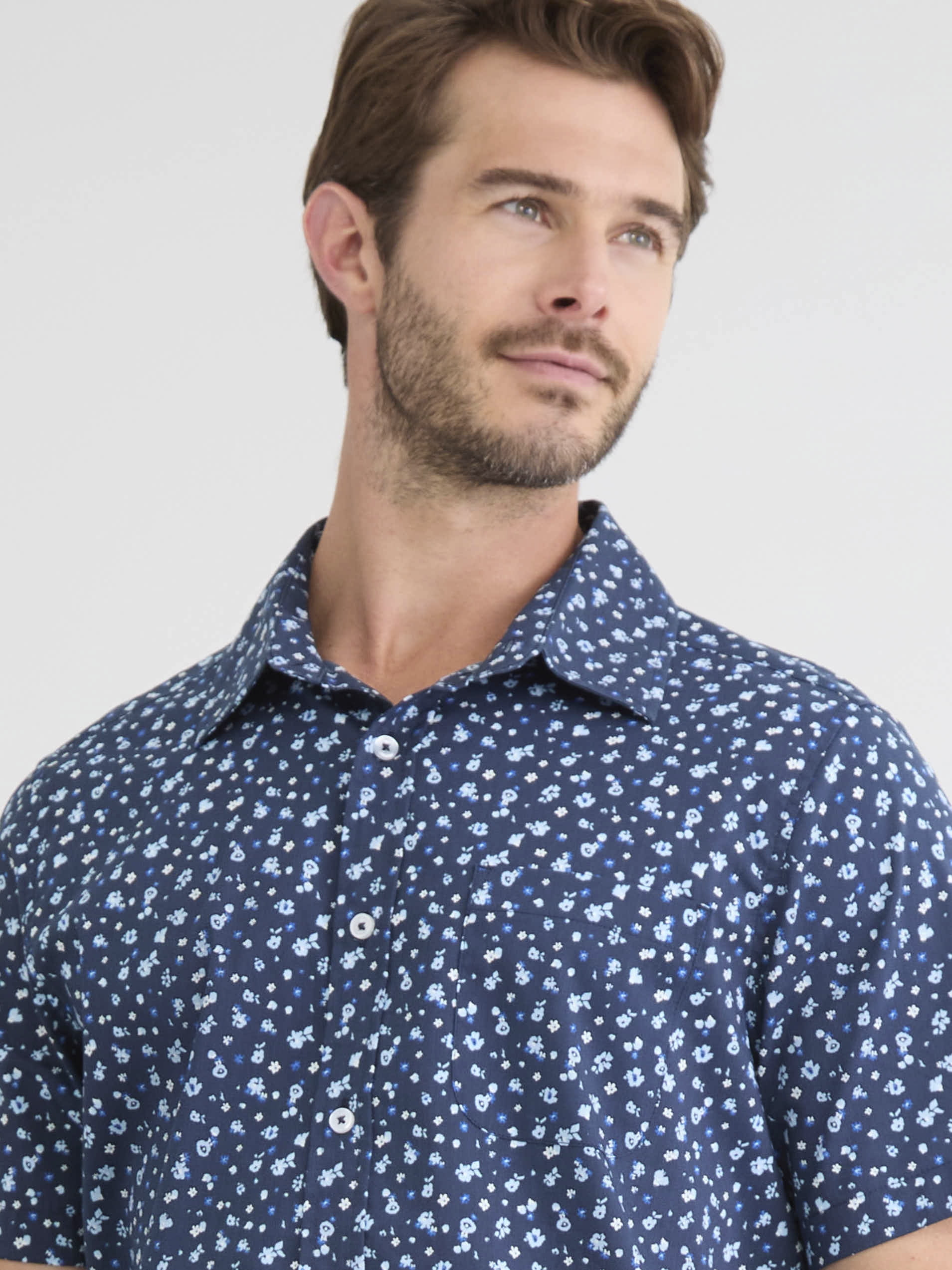 George Men's and Big Men's Button Up Commuter Shirt with Short Sleeves, Sizes S-3XL