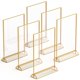 thumbnail image 1 of Marcos de fotos dorados de doble cara, paquete de 6, 5 x 7 acrílicos dorados para números de mesa, soportes de mesa de caballete transparente para carteles, marcos dorados para números de me, 1 of 5
