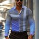 thumbnail image 1 of Camisa de cuello abotonado para hombre con rayas múltiples en 3D de moda nueva de , cómoda para oficina y negocios, 1 of 6