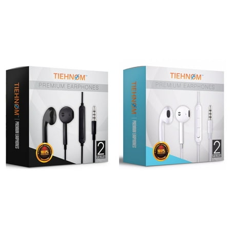 Tiehnom 4x Premium Earphones/Headphones/Earbuds with Microphone & Volume Control for iPhone