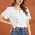 thumbnail image 6 of Sexlip Women's Blouse Short Sleeve Loose Fit Trendy Design Versatile Styling Breathable Wear Fashion Forward Modern Style White M, 6 of 6