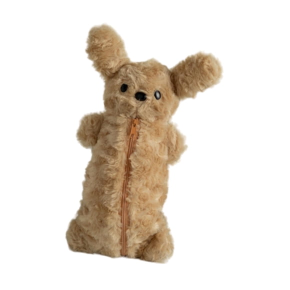 Estuche de peluche ligero y creativo para niños, estudiantes y adolescentes. marrón